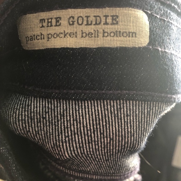 Adriano Goldschmied Goldie patch pocket bell bottom dark rinse blue jeans - Picture 5 of 10